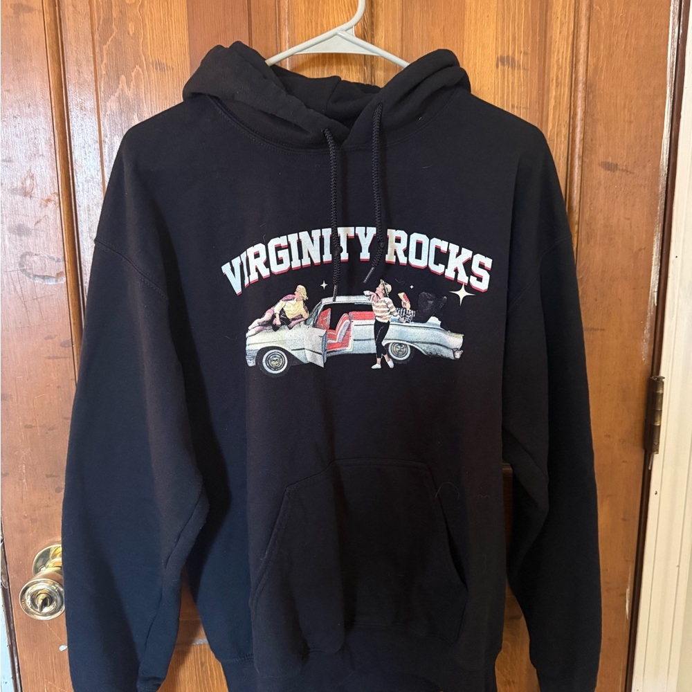 Black 'Virginity Rocks' Graphic Hoodie